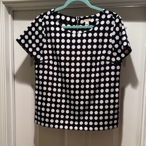 J. Crew Black and White Polka Dot Blouse